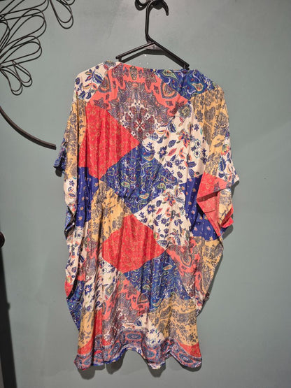 Paisley & Floral Rima Patchwork Midi Boho Dress