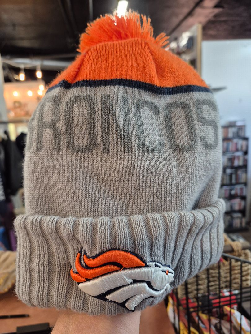 Grey & Orange NFL Denver Broncos Knit Pom Beanie Hat, One Size