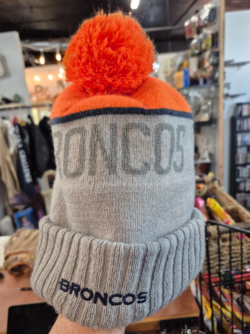 Grey & Orange NFL Denver Broncos Knit Pom Beanie Hat, One Size