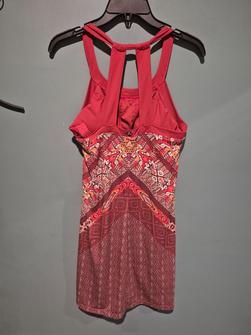 Mauve w/Geometric Shapes Print prAna Halter Dress, M