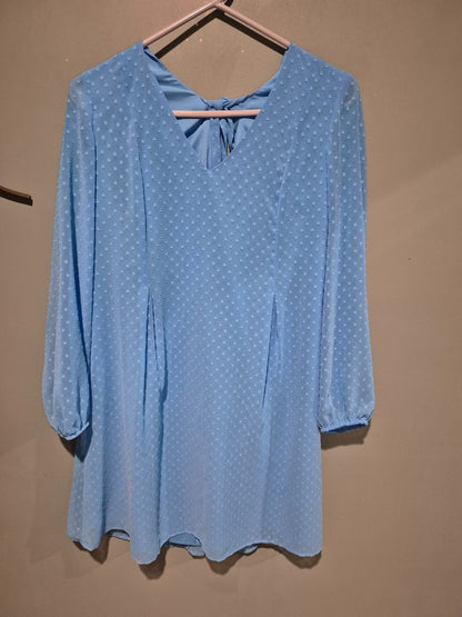 Light Blue I•N•C International Concepts Tie Back Chiffon Shift Dress, M