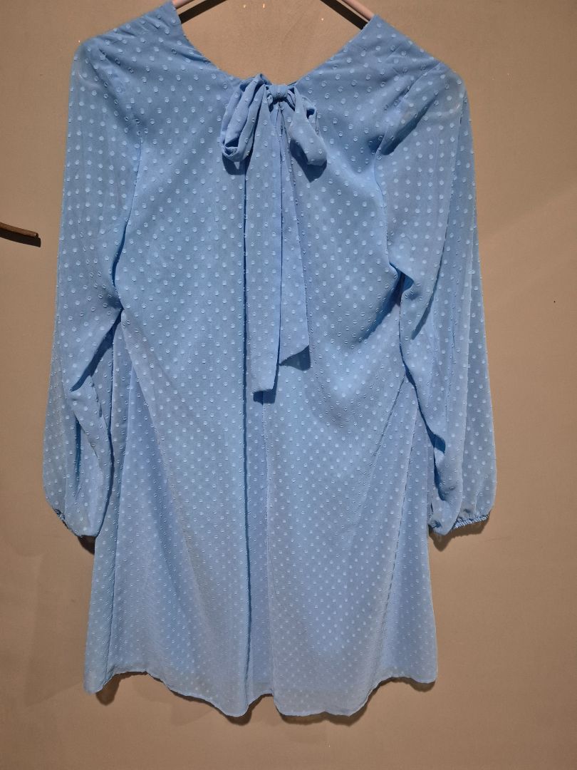 Light Blue I•N•C International Concepts Tie Back Chiffon Shift Dress, M