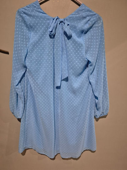 Light Blue I•N•C International Concepts Tie Back Chiffon Shift Dress, M