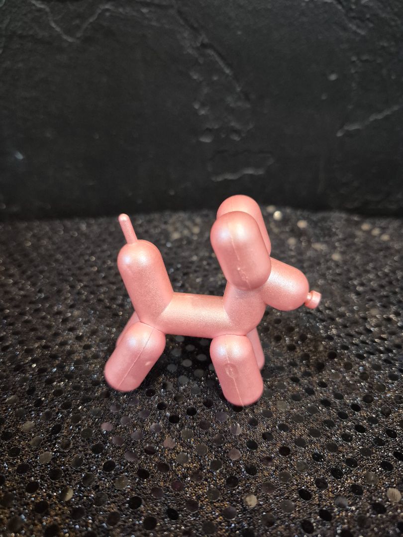 Pink  Plastic Balloon Dog Figurine, 1" × 2.5" × 2.5"