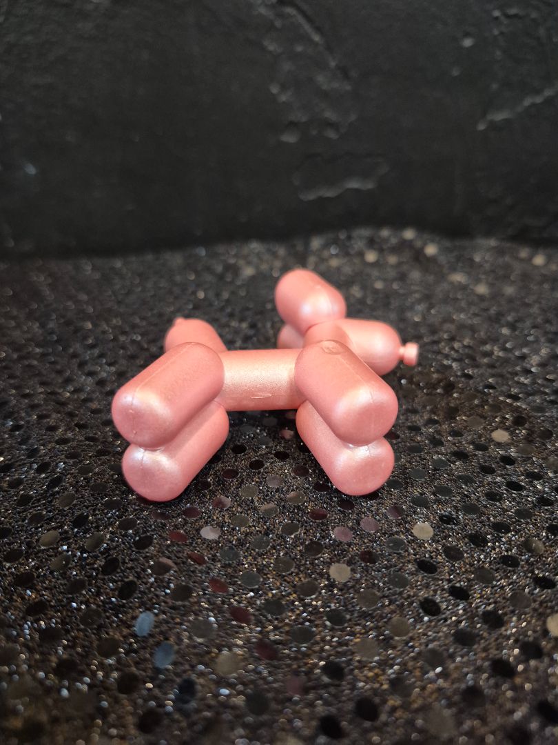 Pink  Plastic Balloon Dog Figurine, 1" × 2.5" × 2.5"
