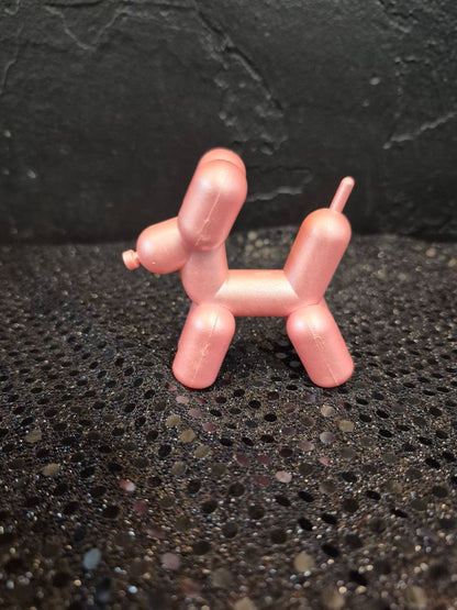 Pink  Plastic Balloon Dog Figurine, 1" × 2.5" × 2.5"