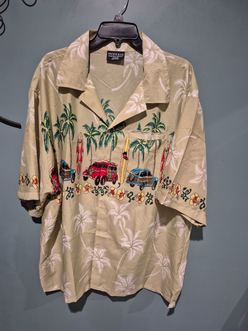 Pacific & CO Beach surf Hawaiian theme shirt, XXL