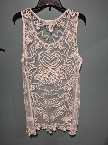 White Pretty Angel Sheer Mesh Tunic, LG