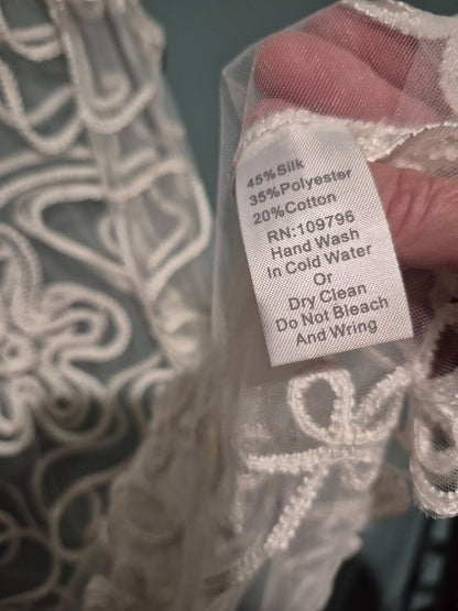 White Pretty Angel Sheer Mesh Tunic, LG