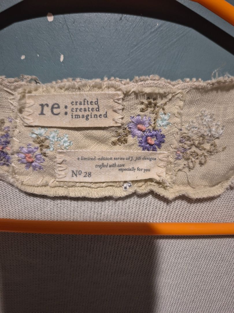 Re By J. JIll Floral Trim Cardigan