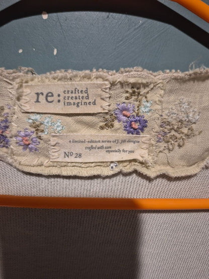 Re By J. JIll Floral Trim Cardigan