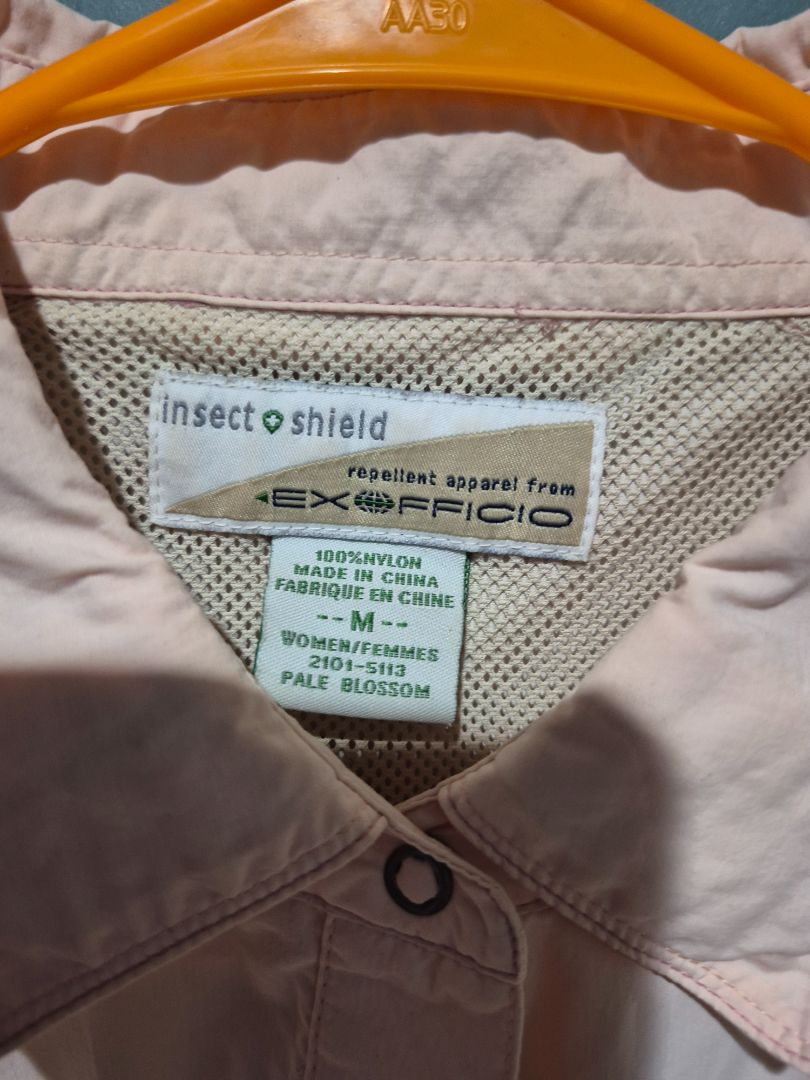 Peach ExOfficio Insect Shield Womans Button Up, M