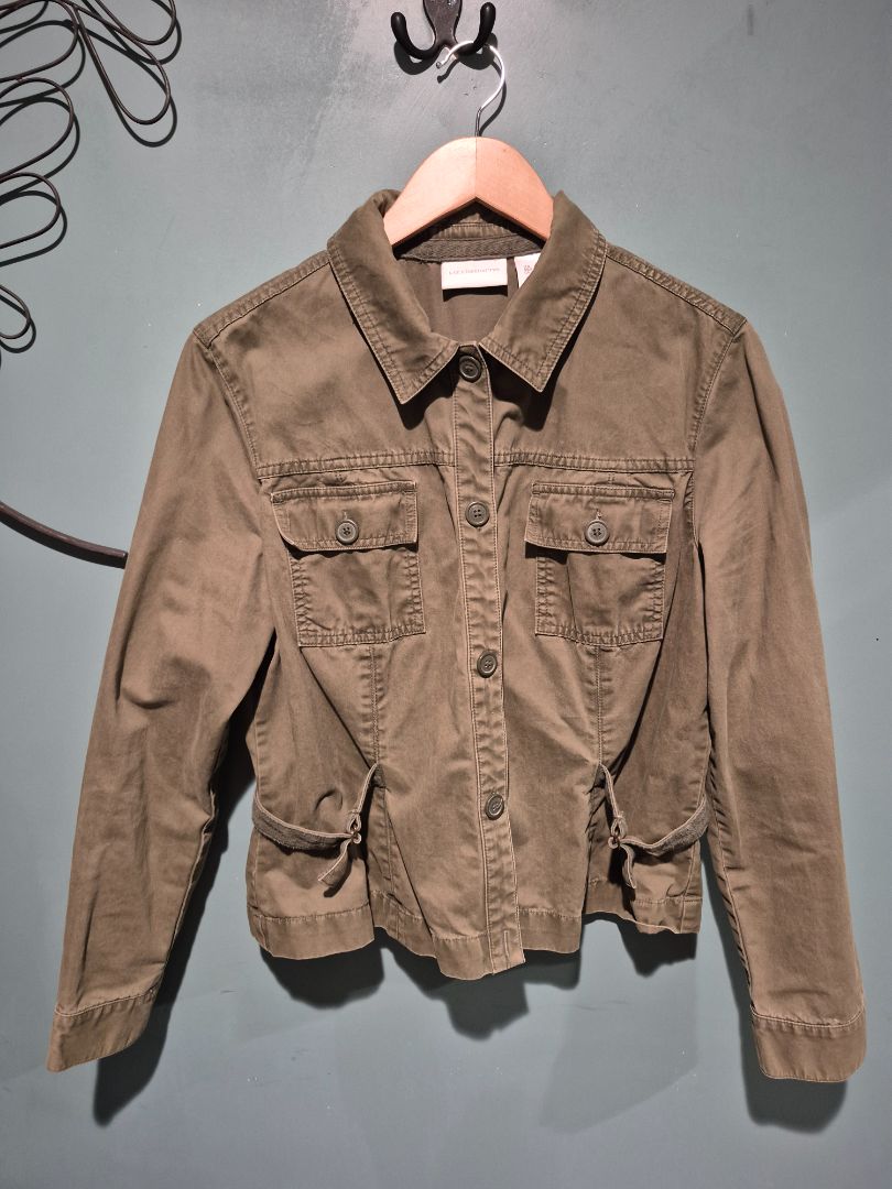 Olive Liz Claiborne Utility Jacket, L