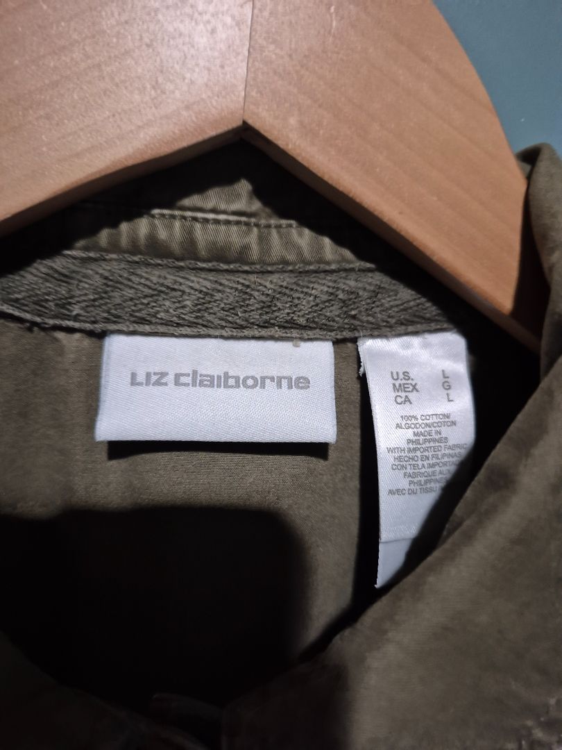 Olive Liz Claiborne Utility Jacket, L