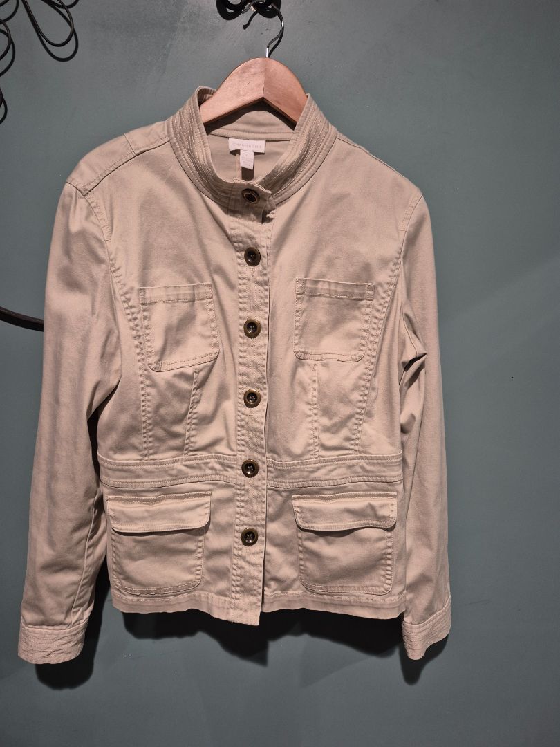 Khaki Charter Club Cargo Jacket, L
