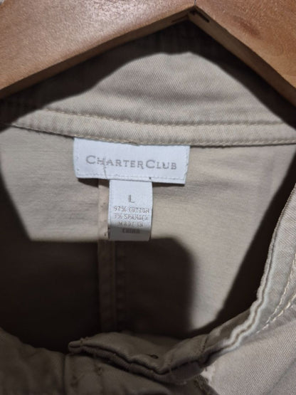 Khaki Charter Club Cargo Jacket, L