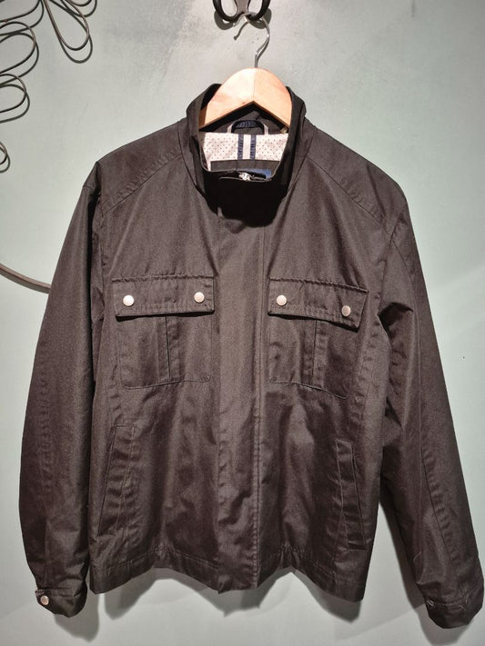 Cole Haan Trucker Jacket Full Zip Black Canvas