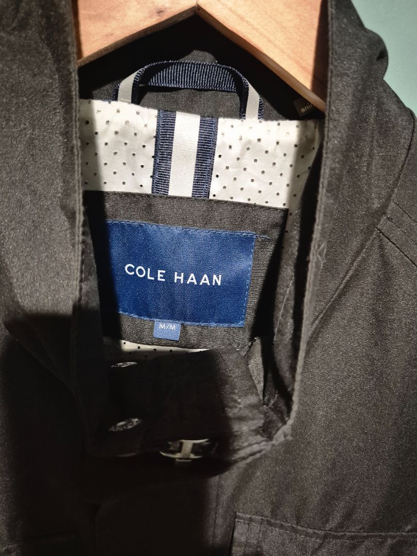 Cole Haan Trucker Jacket Full Zip Black Canvas