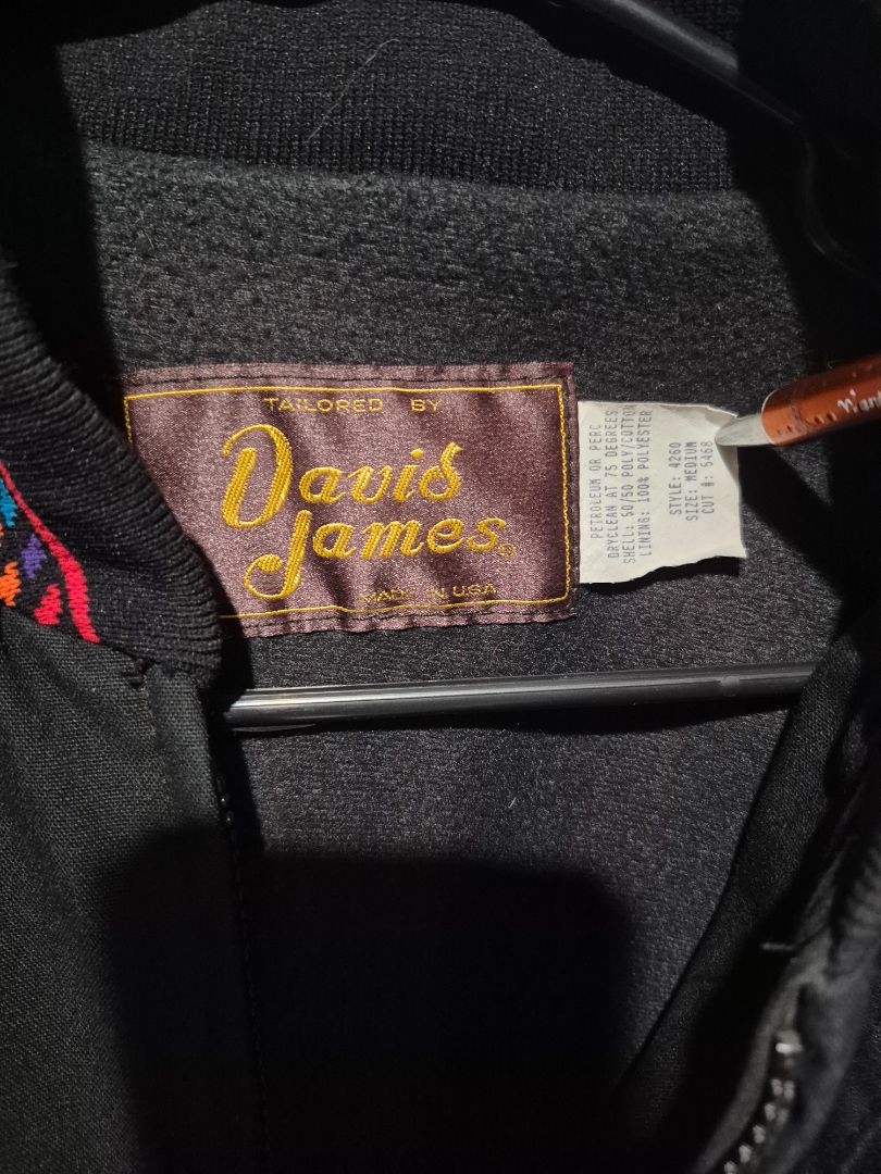 Davis James Bomber Jacket Red/Black Southwestern Pattern Medium
