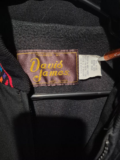 Davis James Bomber Jacket Red/Black Southwestern Pattern Medium