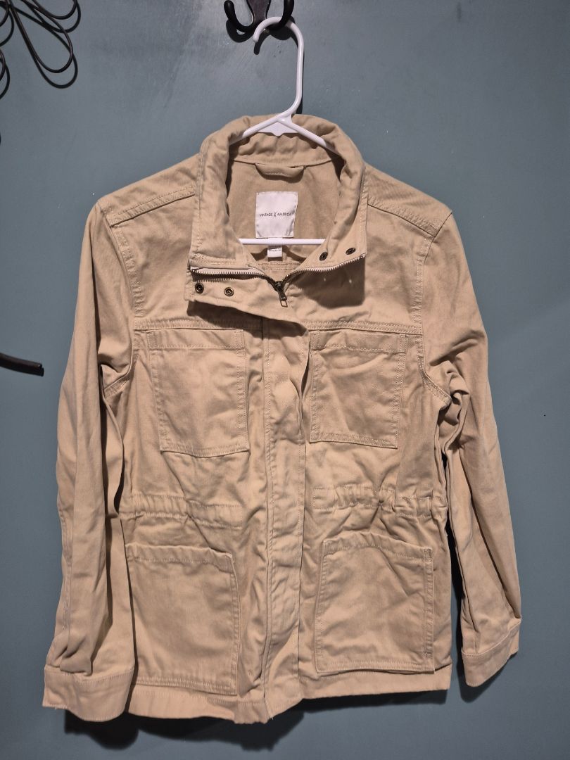 Vintage America Jacket Tan Cotton Canvas Small