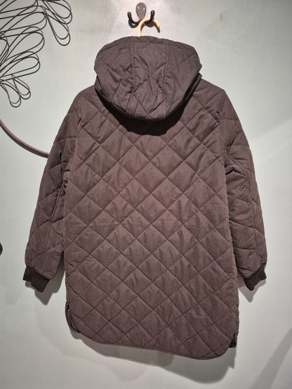 DKNY Women's Hooded Quilted Coat Medium
