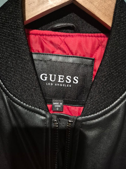 Guess Black w/Red Lining Leather Jacket Small