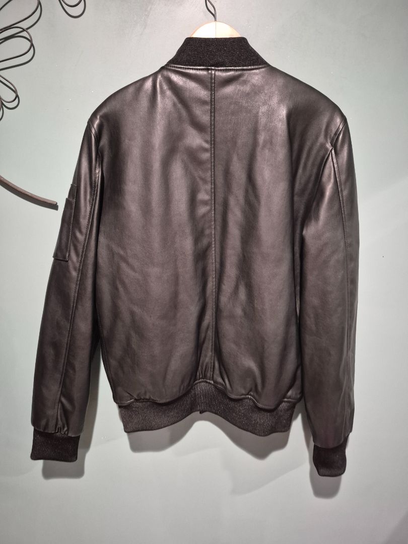 Guess Black w/Red Lining Leather Jacket Small
