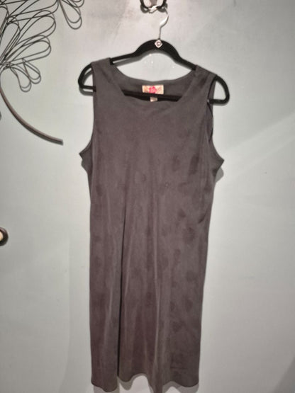 Black Hilo Hattie Hawaii Sleeveless Midi Dress, XL