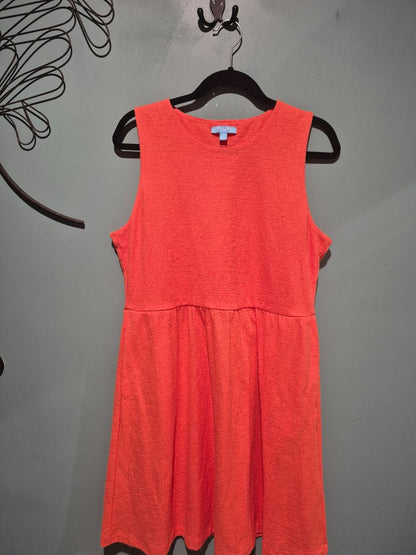 Salmon Draper James RSVP Sleeveless Textured Knit Dress, L