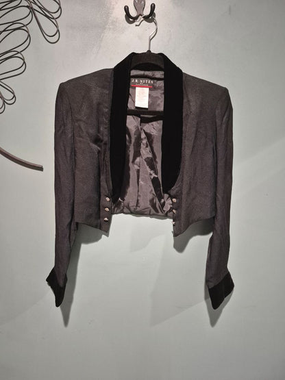 Black J. R. Nites by Caliendo Cardigan Jacket w/Rhinestone Buttons, 6