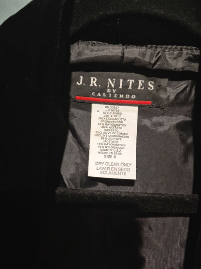 Black J. R. Nites by Caliendo Cardigan Jacket w/Rhinestone Buttons, 6