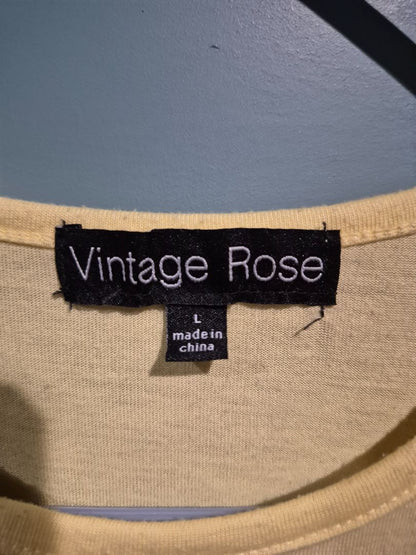 Yellow Vintage Rose T-Shirt, L