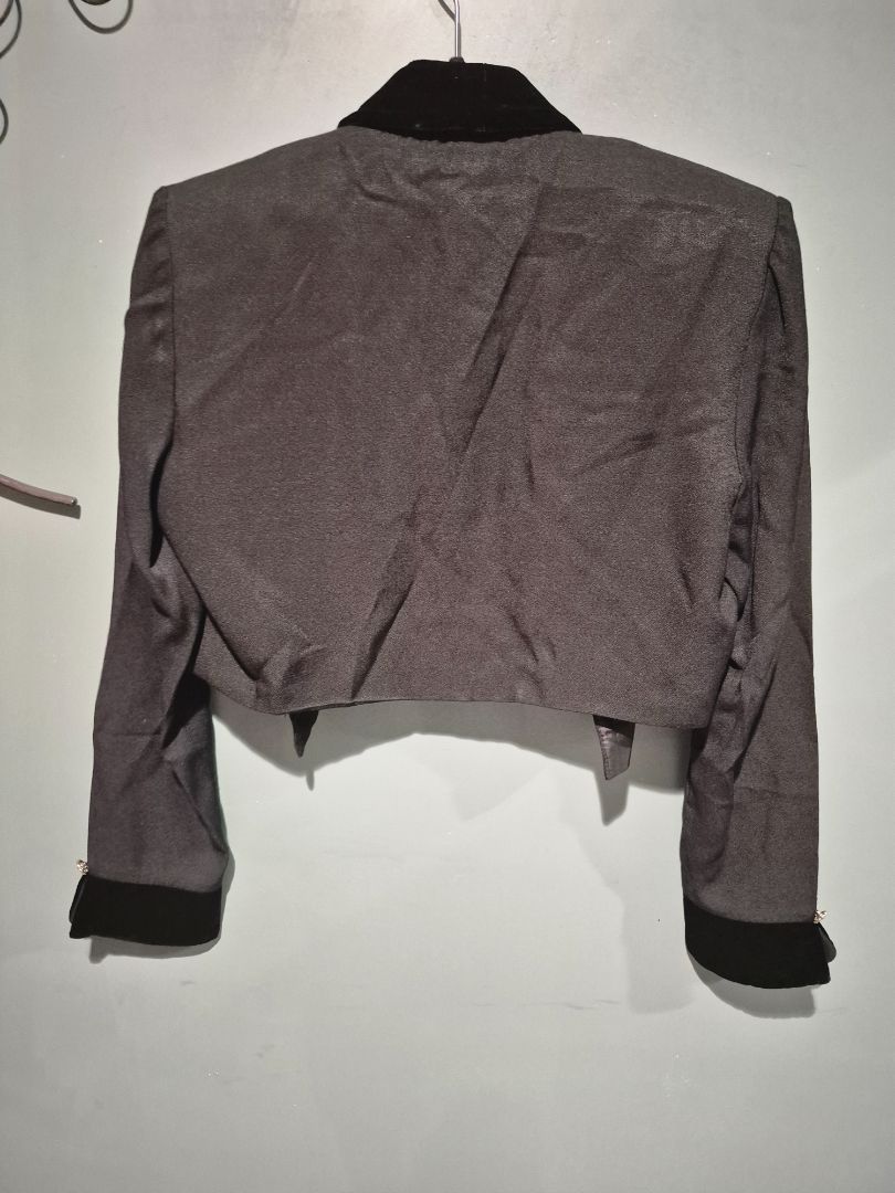 Black J. R. Nites by Caliendo Cardigan Jacket w/Rhinestone Buttons, 6