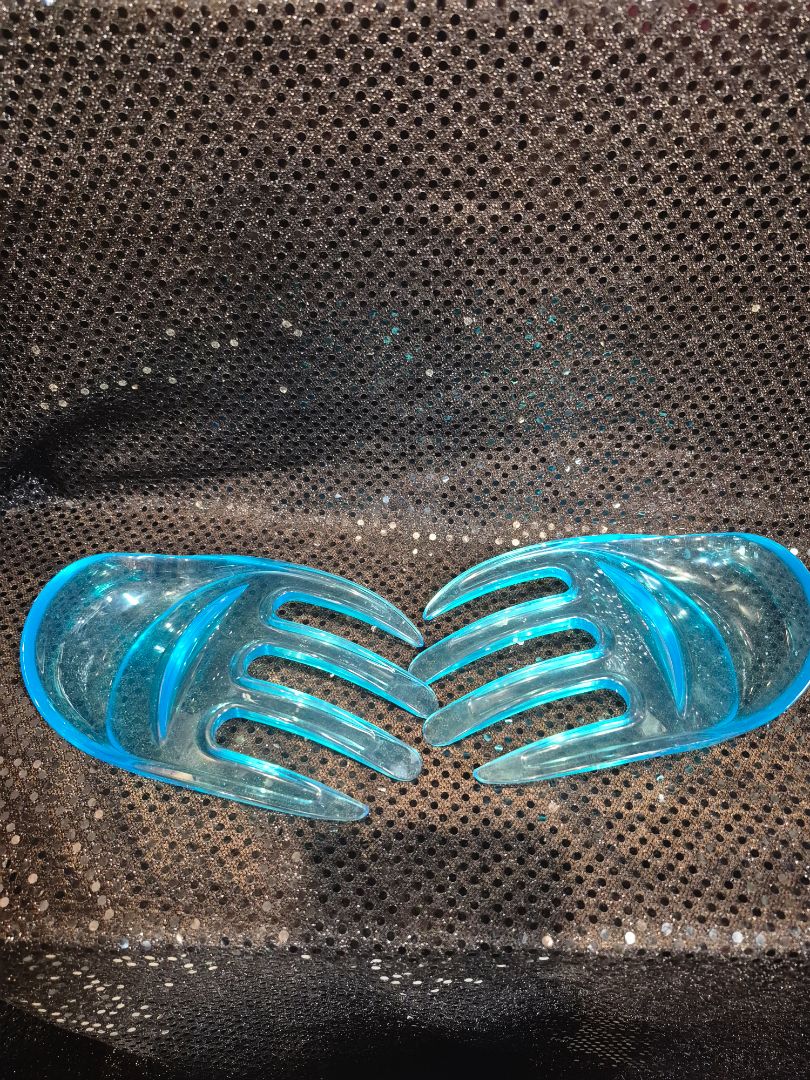 Aqua Vintage Plastic Hand Salad Servers