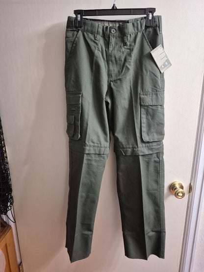 Army Green Boy Scouts of America Canvas Zip Off Centennial Uniform Pant, Youth 12