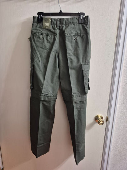 Army Green Boy Scouts of America Canvas Zip Off Centennial Uniform Pant, Youth 12