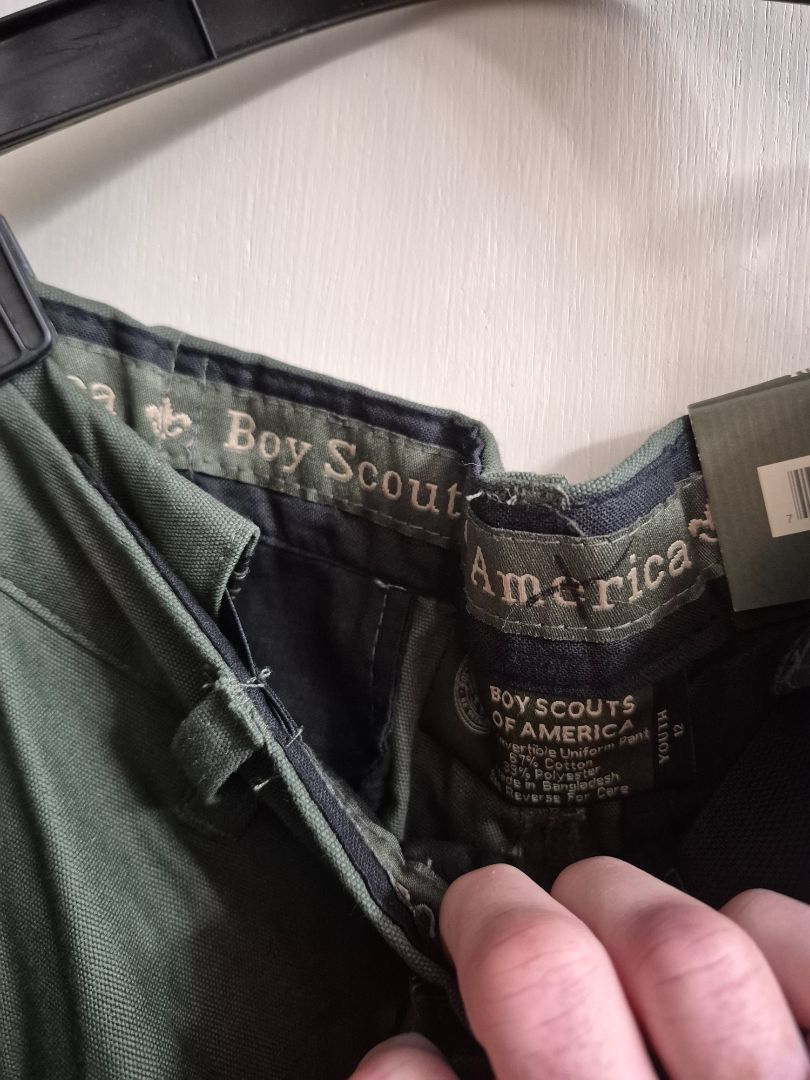 Army Green Boy Scouts of America Canvas Zip Off Centennial Uniform Pant, Youth 12