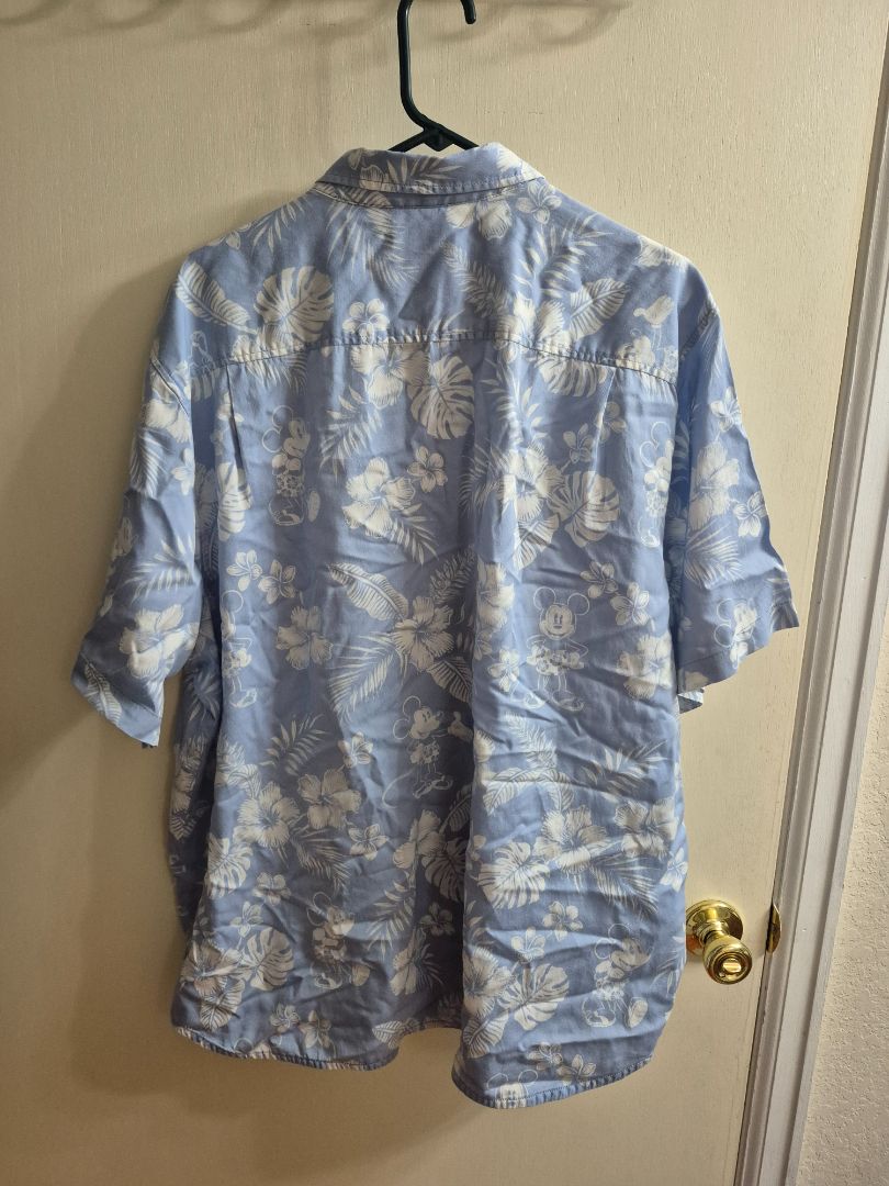 Blue Floral w/Mickey Disney Tommy Bahama Hawaiian Shirt, XXL