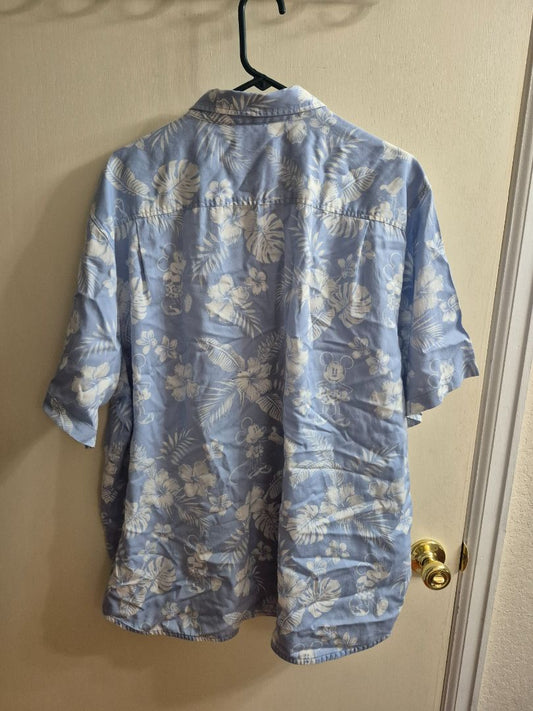 Blue Floral w/Mickey Disney Tommy Bahama Hawaiian Shirt, XXL