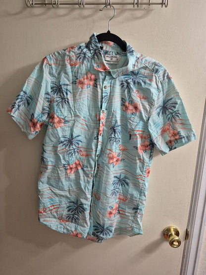 Blue Floral Bill A Bong Hawaiian Shirt, M