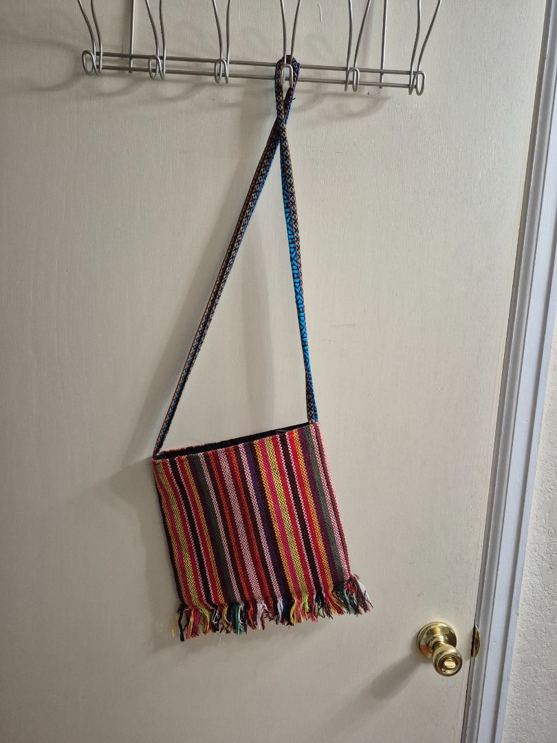 Embroidered Canvas Bag w/Tassles