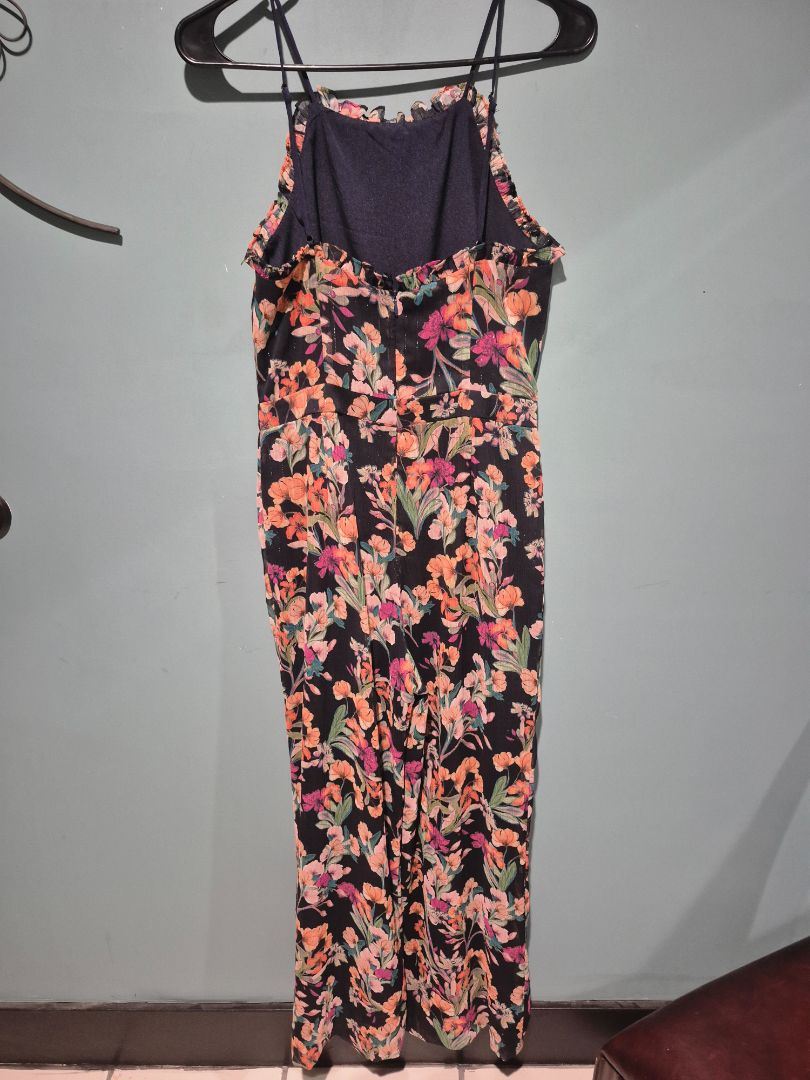 Black Floral Adelyn Rae Halter Neck Sleeveless Jumper, S