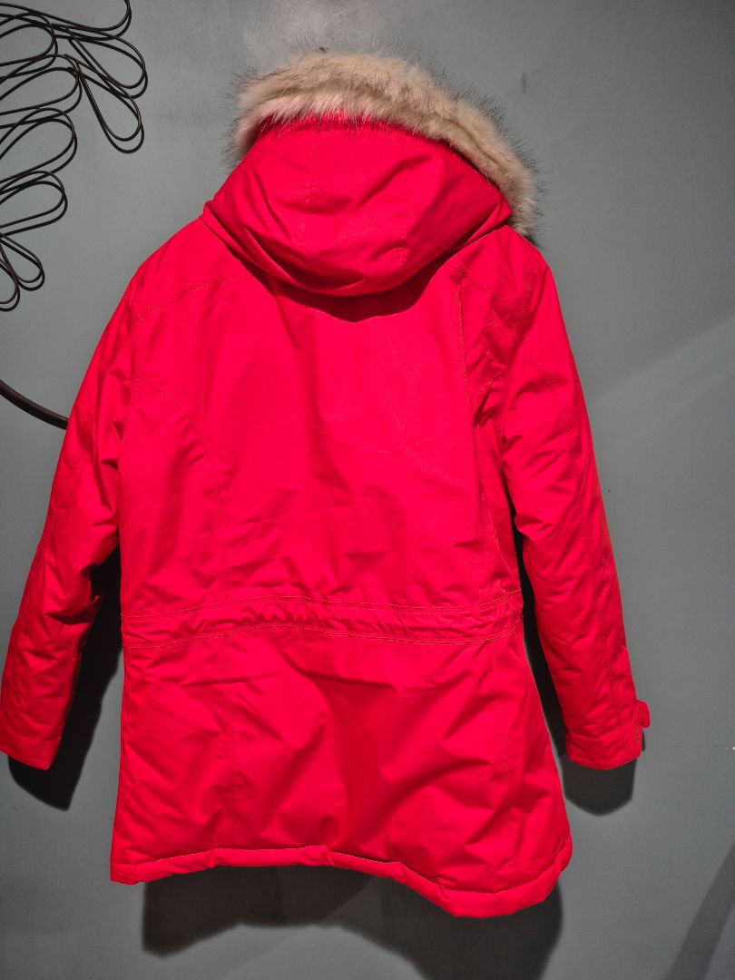 Red L.L. Bean Faux Fur Trim Winter Coat, M