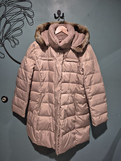 Gallery Petite Faux Fur Hood Puffer Jacket, XLP, Knee Length