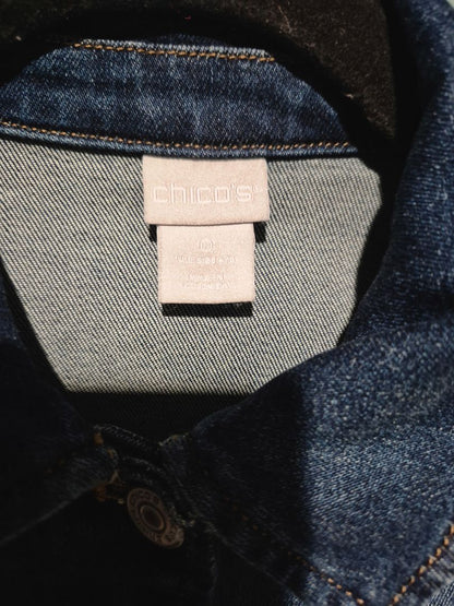 Blue Chico's Denim Jacket, 0 U.S. Size 4/6