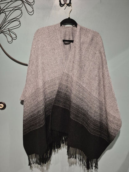 Grey to Black  Poncho