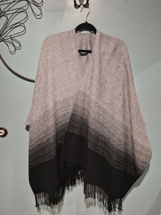 Grey to Black  Poncho