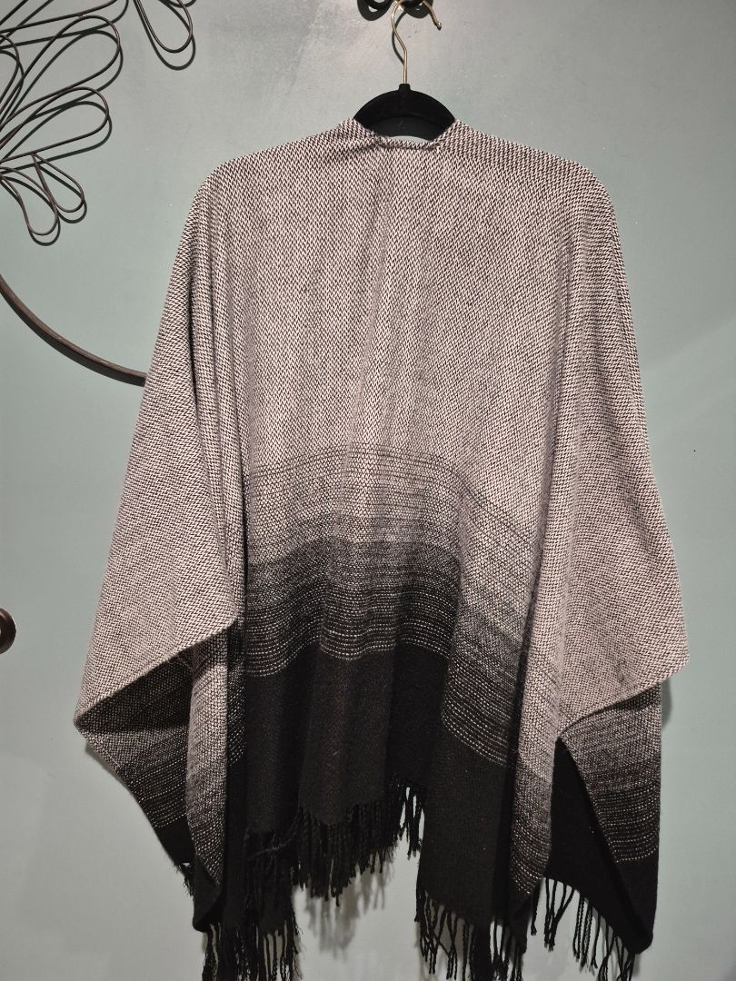 Grey to Black  Poncho