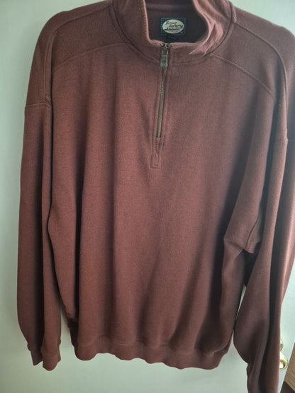 Brown Tommy Bahama 1/4 Zipper Pullover, XL